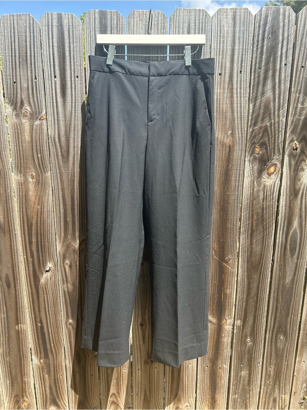 Perfect Black Trousers Wool blend, tab pockets in back Everlane sz 10